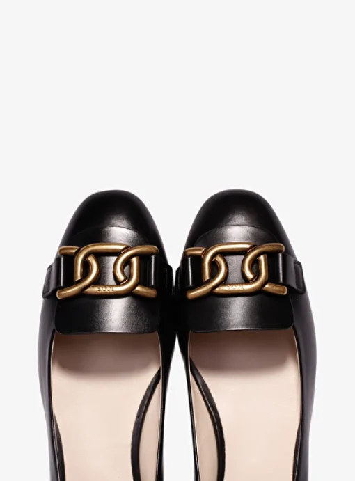 Ballerina leder zwart | DELSCHER. Fashion