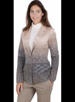 Blazer dessin degrade camel grijs | DELSCHER. Fashion