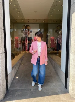 Blazer mantide roze | DELSCHER. Fashion