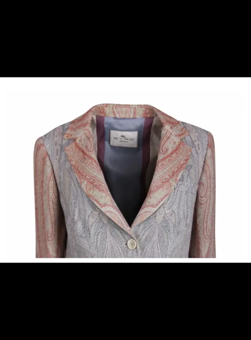 blazer paisley marmer rood, blauw | DELSCHER. Fashion