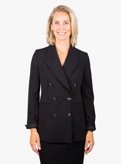 Blazer Reale double breasted zwart | DELSCHER. Fashion