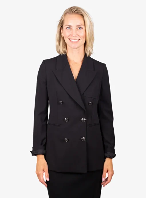 Blazer Reale double breasted zwart | DELSCHER. Fashion