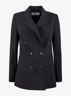 Blazer Reale double breasted zwart | DELSCHER. Fashion