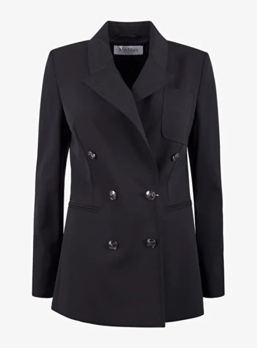 Blazer Reale double breasted zwart | DELSCHER. Fashion