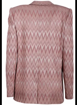 Blazer wave dessin nude poeder roze | DELSCHER. Fashion