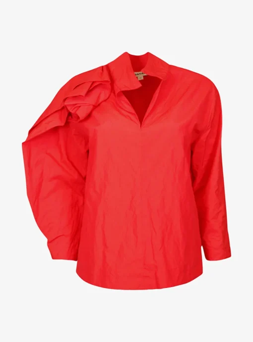 Blouse Andy rood | DELSCHER. Fashion