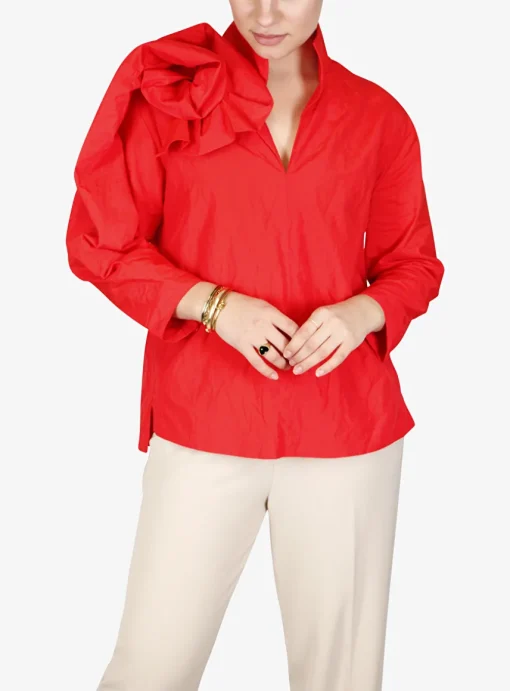 Blouse Andy rood | DELSCHER. Fashion