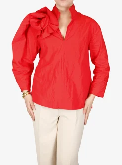 Blouse Andy rood | DELSCHER. Fashion