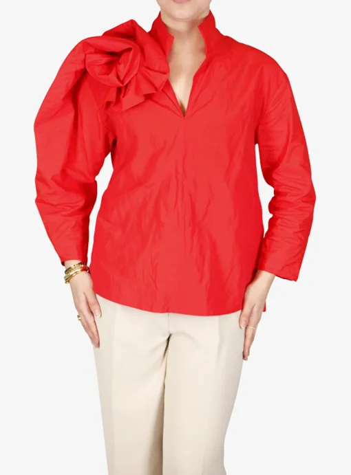 Blouse Andy rood | DELSCHER. Fashion