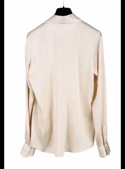 Blouse Blueberry zijde offwhite | DELSCHER. Fashion