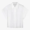 Blouse boxy korte mouw wit | DELSCHER. Fashion