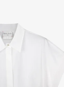 Blouse boxy korte mouw wit | DELSCHER. Fashion