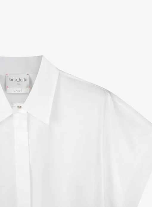 Blouse boxy korte mouw wit | DELSCHER. Fashion