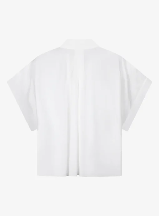 Blouse boxy korte mouw wit | DELSCHER. Fashion