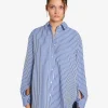 Blouse braxton blauw kobalt streep | DELSCHER. Fashion