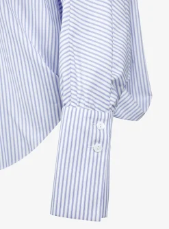 Blouse cami streep blauw wit | DELSCHER. Fashion