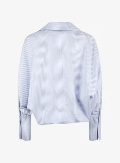Blouse cami streep blauw wit | DELSCHER. Fashion