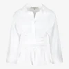 Blouse citron wit met strik taille | DELSCHER. Fashion