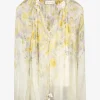 Blouse dessin geel | DELSCHER. Fashion