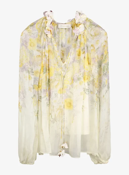 Blouse dessin geel | DELSCHER. Fashion