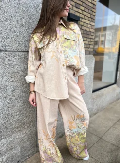 Blouse dessin jeans roze | DELSCHER. Fashion