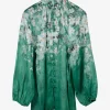 Blouse Everley groen bloemen dessin | DELSCHER. Fashion