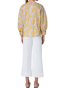 Blouse geel dessin zonnebloemen | DELSCHER. Fashion