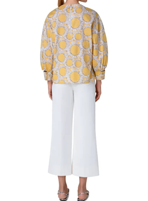 Blouse geel dessin zonnebloemen | DELSCHER. Fashion