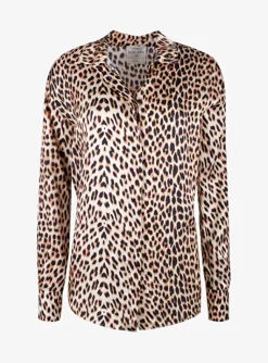 Blouse glans leopard | DELSCHER. Fashion