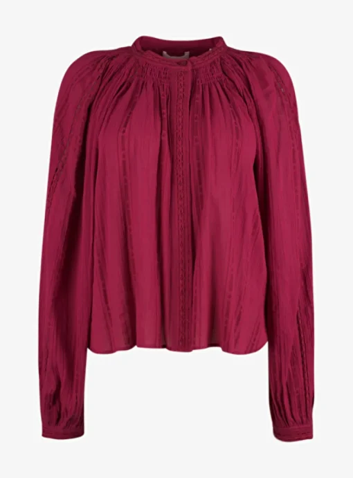 Blouse Imayae broderie raspberry | DELSCHER. Fashion