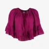 Blouse kort Liam donker pink | DELSCHER. Fashion