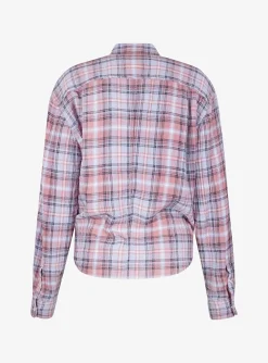 Blouse Nath faded blauw roze geruit | DELSCHER. Fashion