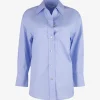 Blouse oversized katoen lichtblauw | DELSCHER. Fashion