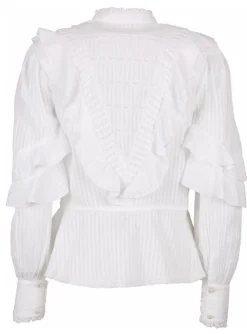 Blouse wit volants | DELSCHER. Fashion