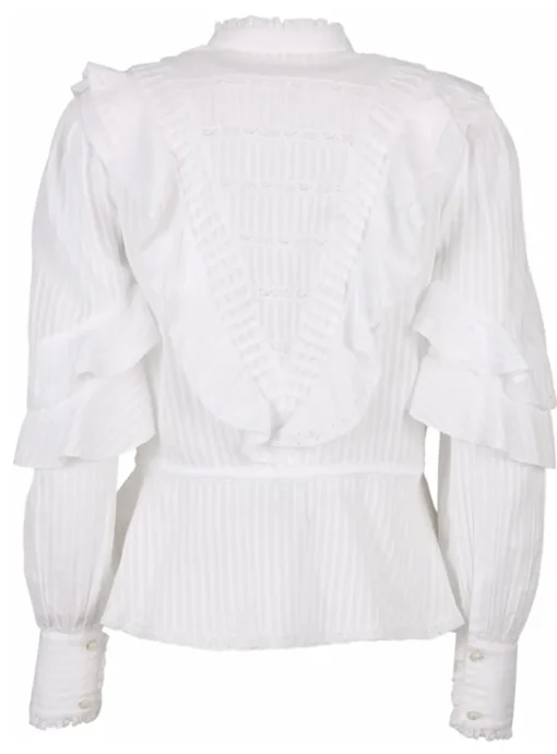 Blouse wit volants | DELSCHER. Fashion