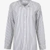 Blouse Zelda streep blauw wit | DELSCHER. Fashion