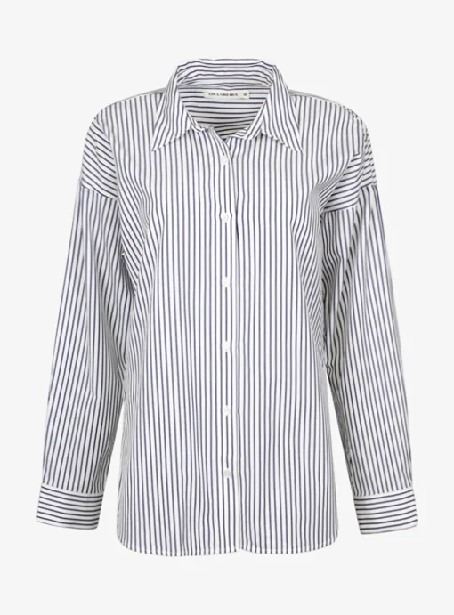 Blouse Zelda streep blauw wit | DELSCHER. Fashion