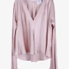 Blouse zijde nude | DELSCHER. Fashion