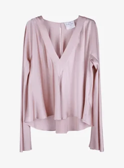 Blouse zijde nude | DELSCHER. Fashion