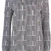 Blouse zwart/offwhite logoprint | DELSCHER. Fashion