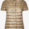 Bodywarmer gestept camel | DELSCHER. Fashion