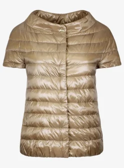 Bodywarmer gestept camel | DELSCHER. Fashion