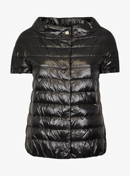 Bodywarmer gestept zwart | DELSCHER. Fashion
