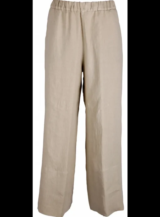 Broek linnen kaki | DELSCHER. Fashion