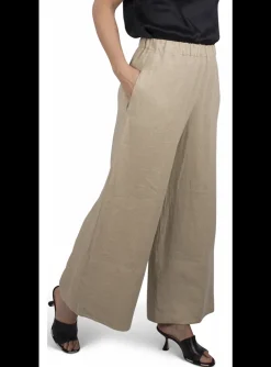 Broek linnen kaki | DELSCHER. Fashion