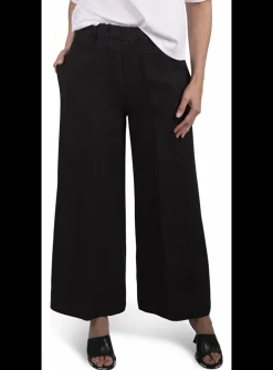 Broek linnen zwart | DELSCHER. Fashion