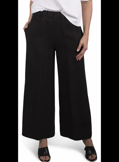 Broek linnen zwart | DELSCHER. Fashion