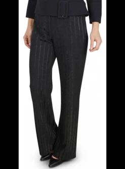Broek streep metallic zwart | DELSCHER. Fashion