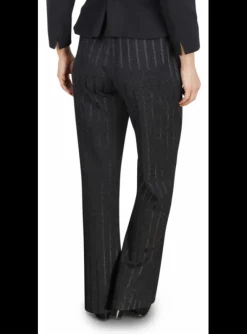Broek streep metallic zwart | DELSCHER. Fashion