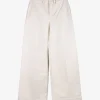 Broek wide leg Tomboy bone beige | DELSCHER. Fashion